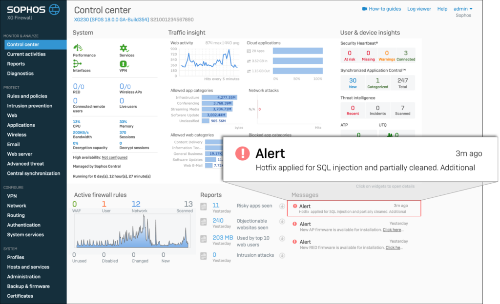 Sophos XG Firewall Zero-day Hotfix 2